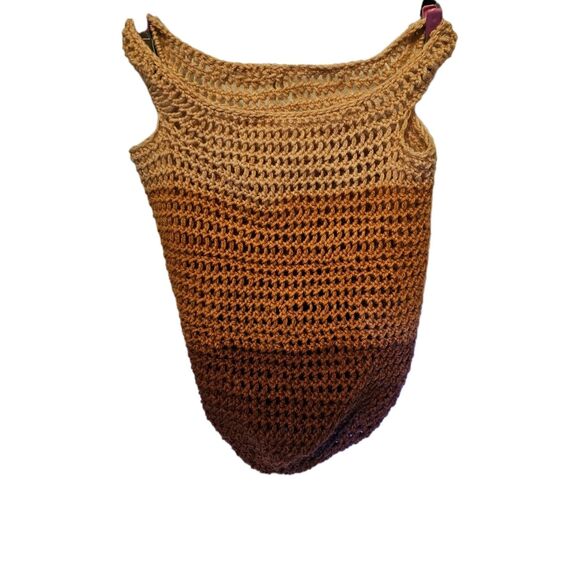 Handmade Market Bag Tote Colorful Crochet Semi Open Yarn Beach  Bohemian NEW - Picture 2 of 4